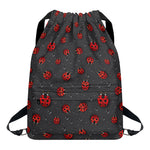 Little Ladybird Pattern Print Drawstring Backpack