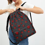 Little Ladybird Pattern Print Drawstring Backpack