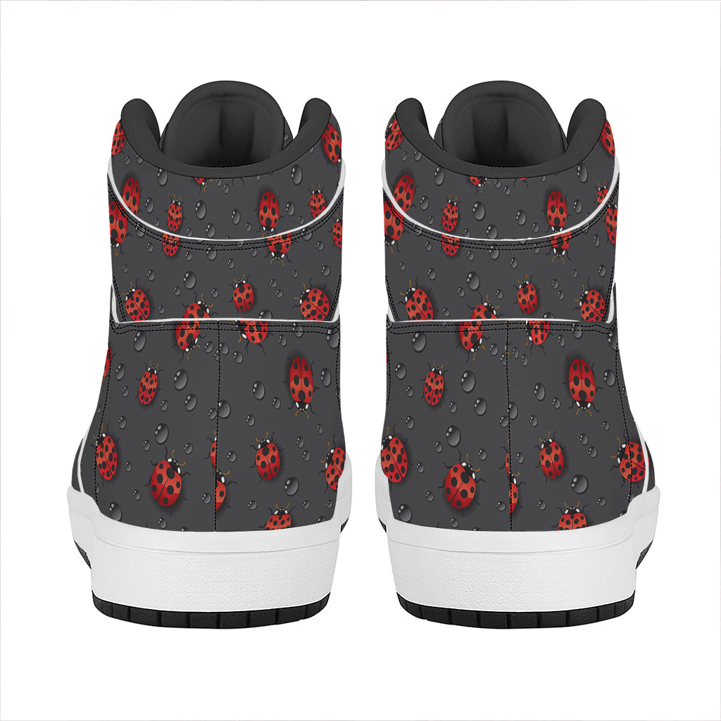 Little Ladybird Pattern Print High Top Leather Sneakers