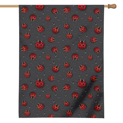 Little Ladybird Pattern Print House Flag