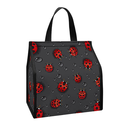 Little Ladybird Pattern Print Insulated Lunch Tote