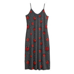 Little Ladybird Pattern Print Jersey Midi Cami Dress