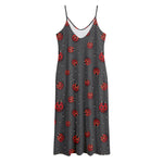 Little Ladybird Pattern Print Jersey Midi Cami Dress