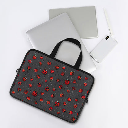 Little Ladybird Pattern Print Laptop Sleeve With Handle