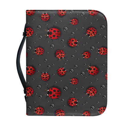 Little Ladybird Pattern Print Leather Bible Cover
