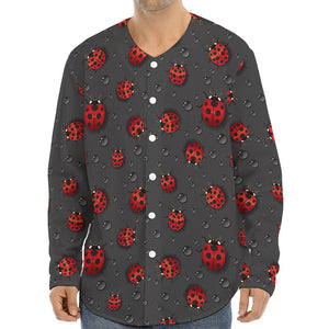 Little Ladybird Pattern Print Long Sleeve Baseball Jersey