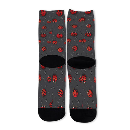Little Ladybird Pattern Print Long Socks