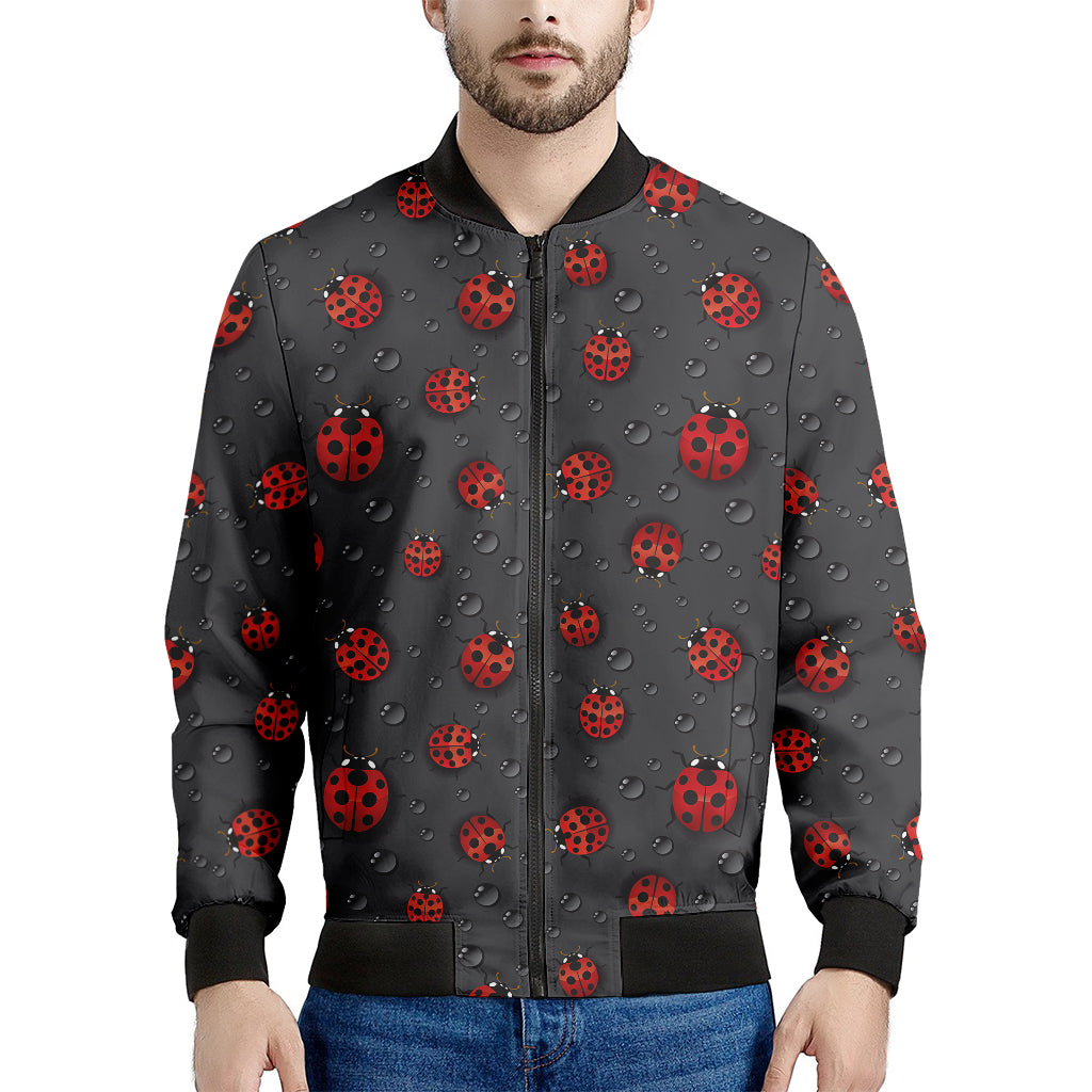 Little Ladybird Pattern Print Men's Bomber Jacket