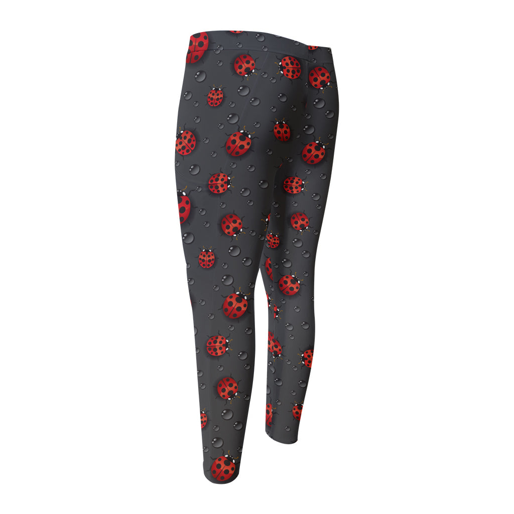 Little Ladybird Pattern Print Men's Compression Pants