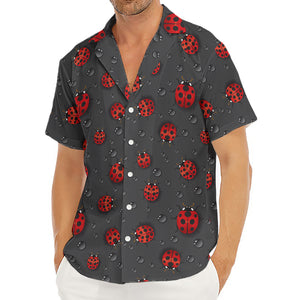 Little Ladybird Pattern Print Men's Deep V-Neck Shirt