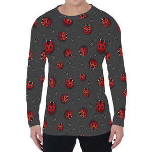 Little Ladybird Pattern Print Men's Long Sleeve T-Shirt