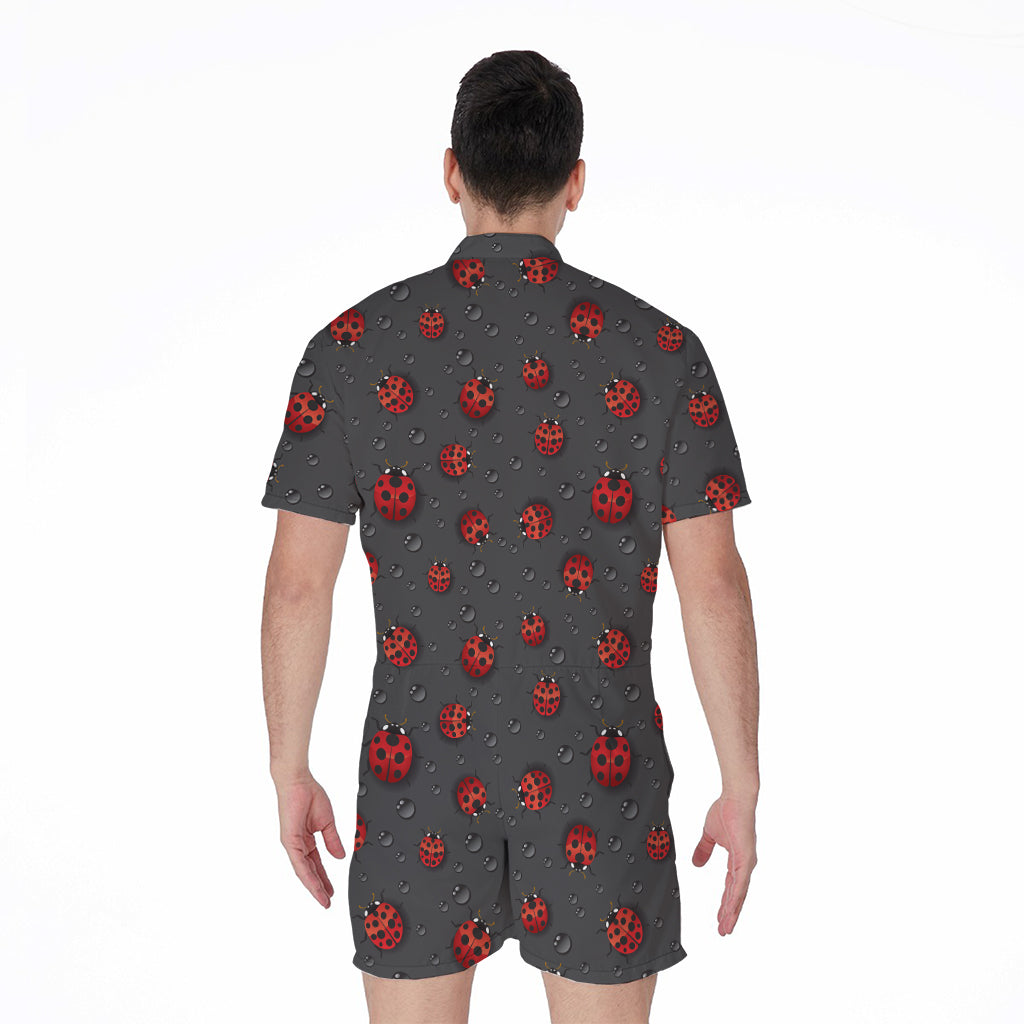 Little Ladybird Pattern Print Men's Rompers