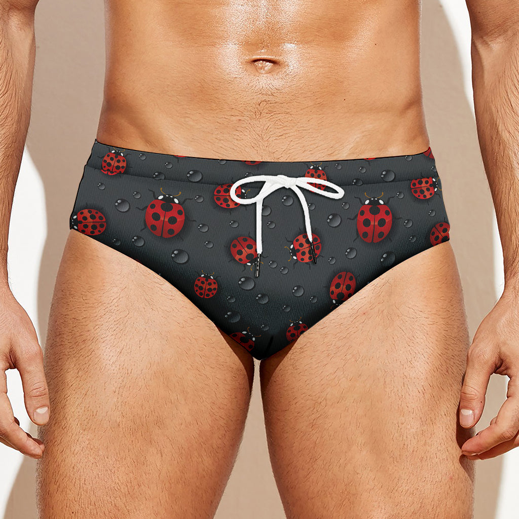 Little Ladybird Pattern Print Men's Swim Briefs