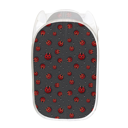 Little Ladybird Pattern Print Mesh Laundry Hamper