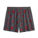 Little Ladybird Pattern Print Mesh Shorts