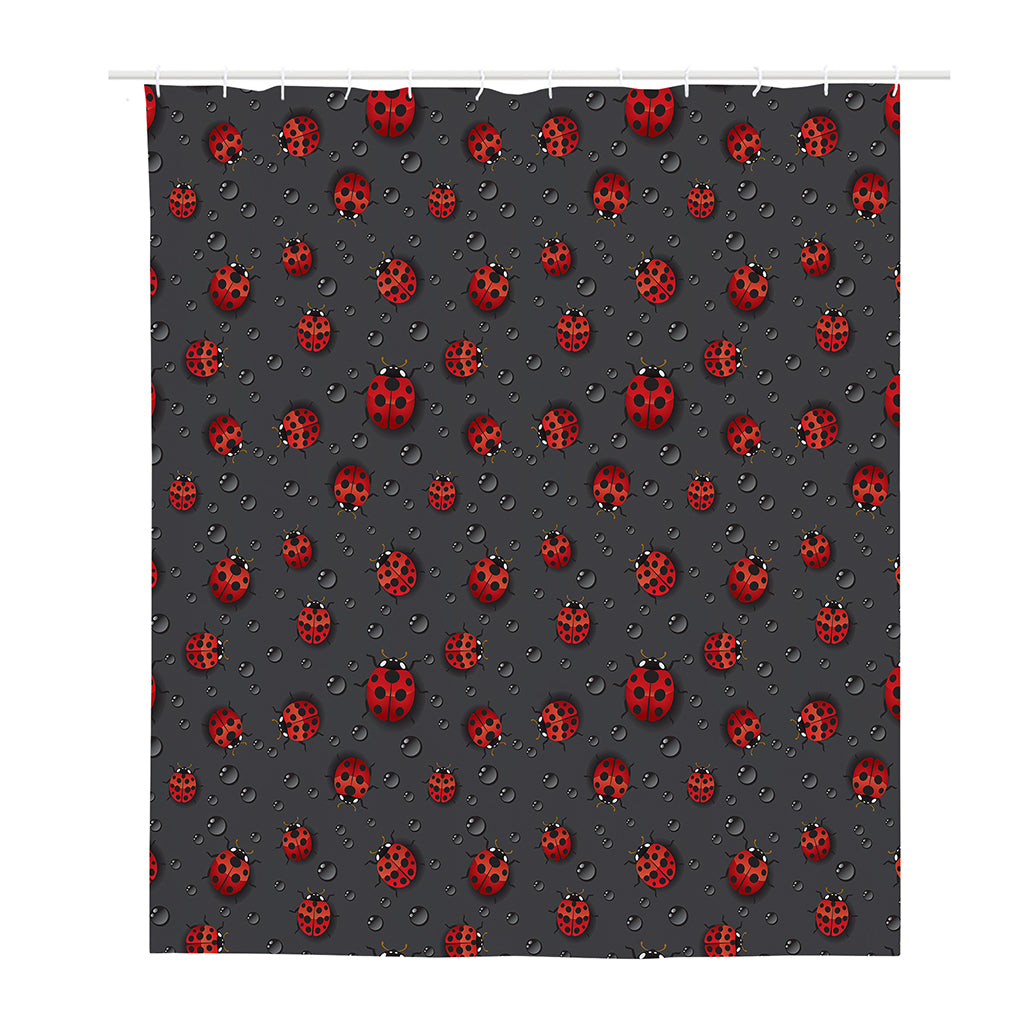 Little Ladybird Pattern Print Polyester Shower Curtain
