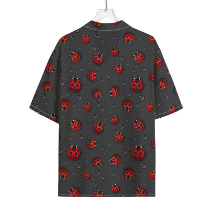 Little Ladybird Pattern Print Rayon Hawaiian Shirt