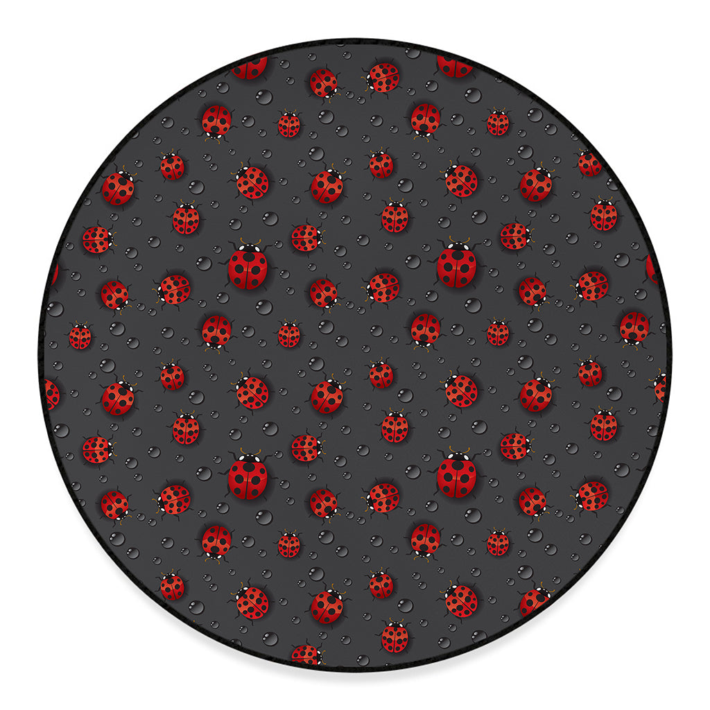 Little Ladybird Pattern Print Round Floor Mat