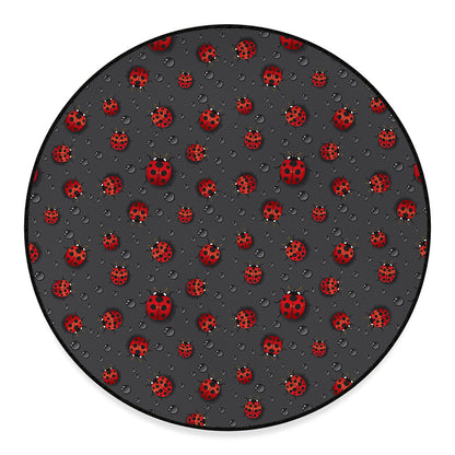 Little Ladybird Pattern Print Round Floor Mat