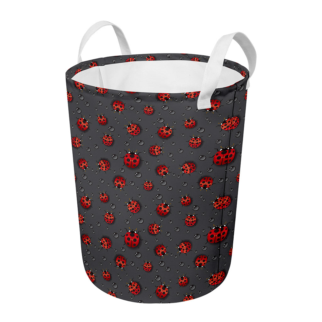 Little Ladybird Pattern Print Round Laundry Basket