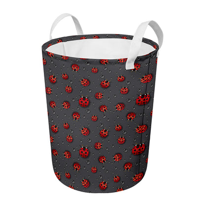 Little Ladybird Pattern Print Round Laundry Basket