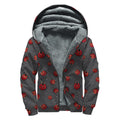 Little Ladybird Pattern Print Sherpa Lined Zip Up Hoodie