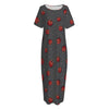 Little Ladybird Pattern Print Short Sleeve Long Nightdress