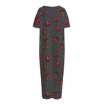 Little Ladybird Pattern Print Short Sleeve Long Nightdress