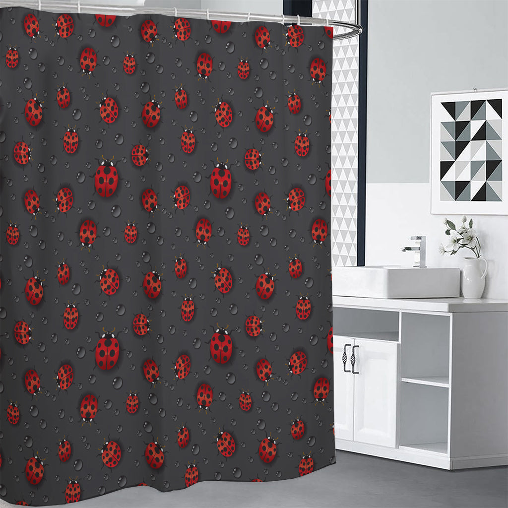 Little Ladybird Pattern Print Shower Curtain