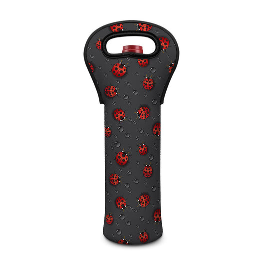 Little Ladybird Pattern Print Single Neoprene Wine Tote