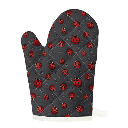 Little Ladybird Pattern Print Single Oven Mitt