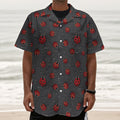 Little Ladybird Pattern Print Textured Short Sleeve Shirt