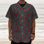 Little Ladybird Pattern Print Textured Short Sleeve Shirt