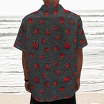 Little Ladybird Pattern Print Textured Short Sleeve Shirt