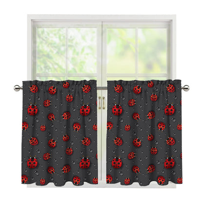 Little Ladybird Pattern Print Tier Curtains
