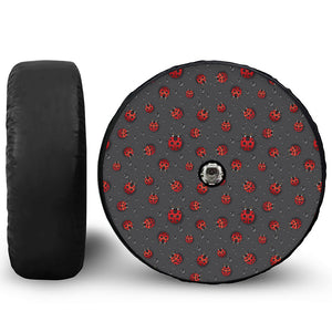 Little Ladybird Pattern Print Tire Cover With Camera Hole