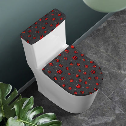 Little Ladybird Pattern Print Toilet Lid And Tank Cover Set