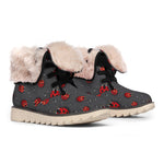 Little Ladybird Pattern Print Winter Boots