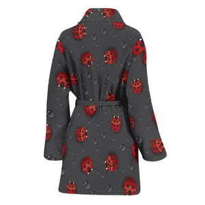 Little Ladybird Pattern Print Women's Bathrobe