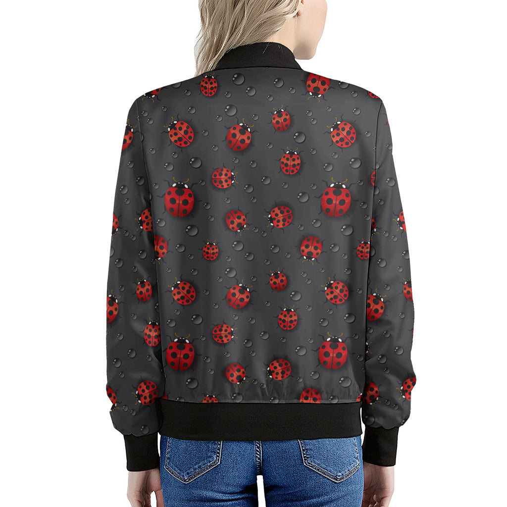 Little Ladybird Pattern Print Women's Bomber Jacket