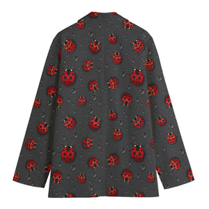 Little Ladybird Pattern Print Women's Cotton Blazer