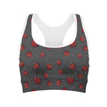 Little Ladybird Pattern Print Women's Sports Bra