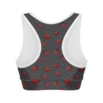 Little Ladybird Pattern Print Women's Sports Bra