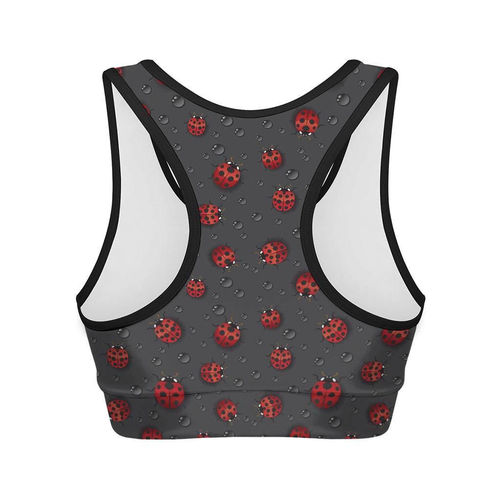 Little Ladybird Pattern Print Women's Sports Bra