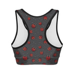Little Ladybird Pattern Print Women's Sports Bra