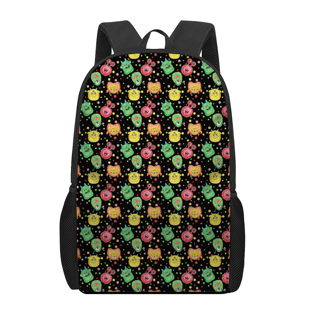 Little Monster Pattern Print 17 Inch Backpack