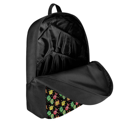 Little Monster Pattern Print 17 Inch Backpack