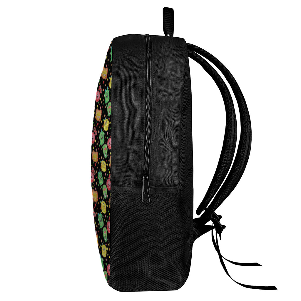 Little Monster Pattern Print 17 Inch Backpack