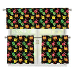 Little Monster Pattern Print 3 Piece Kitchen Curtains