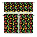 Little Monster Pattern Print 3 Piece Kitchen Curtains